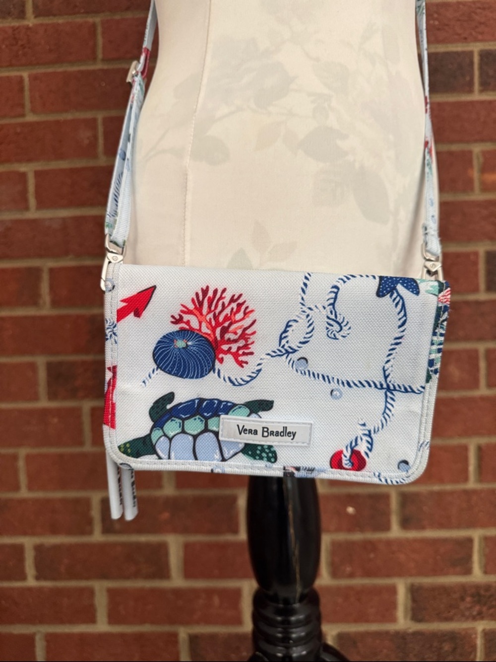Vera Bradley Light Blue RFID All In One Crossbody in the "Anchors Aweigh"